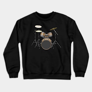 Acoustic drum on black Crewneck Sweatshirt